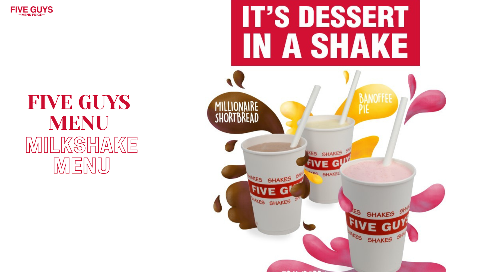Five Guys milkshake menu